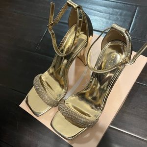 Gold Rhinestone Heels